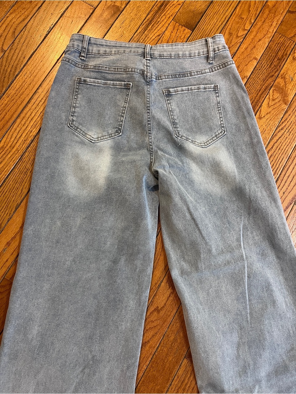 High Rise Wide Leg Stovepipe Women's Jeans XL 12 14 - Picture 11 of 13